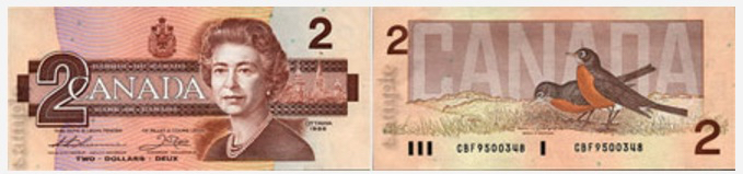 
        
        Image 1: A <i>deuce</i>, a two-dollar bill. Photo: http://www.coinsandcanada.com/           