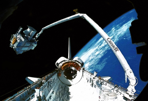         Image 1: The Canadarm. Source: Wikimedia Commons. Photo: NASA 