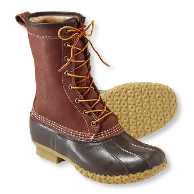 Image 1: A modern-day <i>logan</I> (Source: LLBean.com, Model:  Men's Tumbled-Leather L.L.Bean Boots, 10" Shearling-Lined)