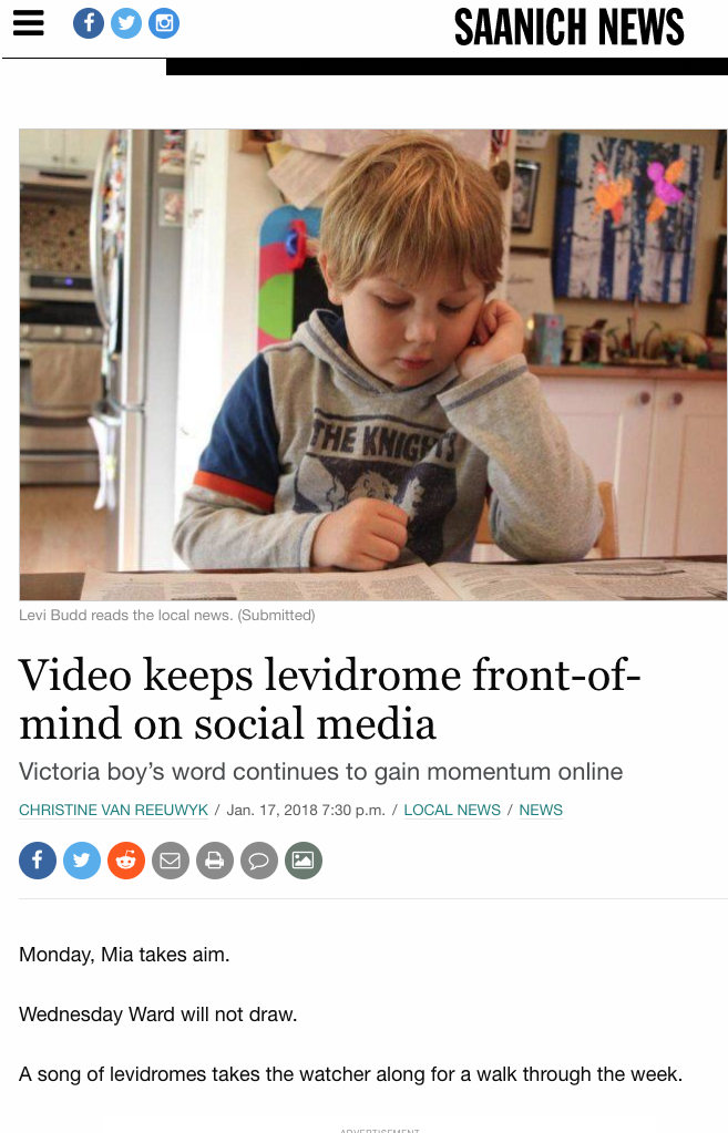 Image 3: Article in the Saanich News, 17 January 2018. Photo: C. Reeuwyk.