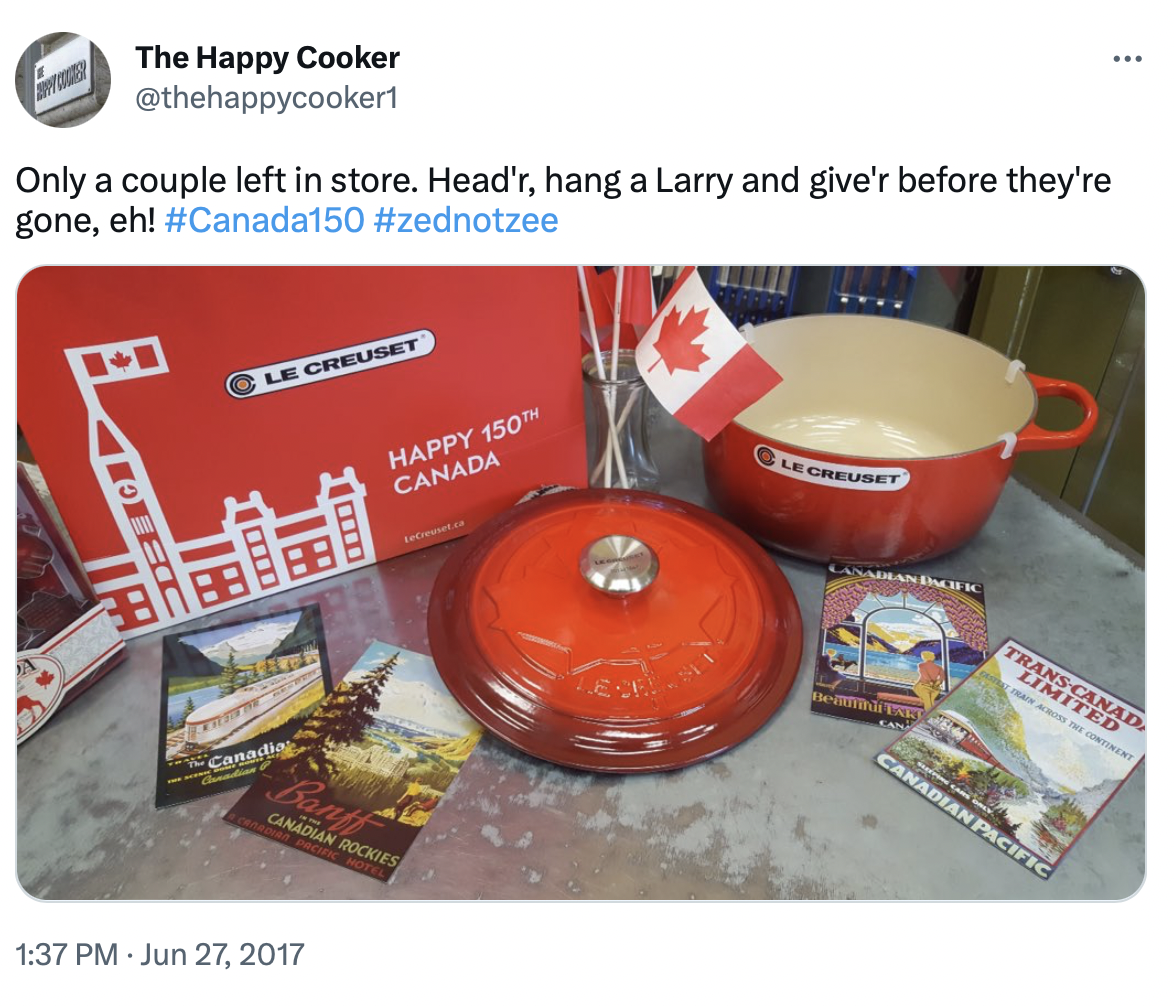 Image 1: Winnipeg business advises <i>hanging a larry</i> to get to their store on Canada Day, 2017.