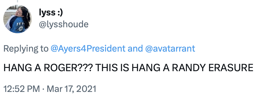 Image 2: Winnipeg resident prefers <i>hang a randy</i> to <i>hang a roger</i>, 17 Mar. 2021.