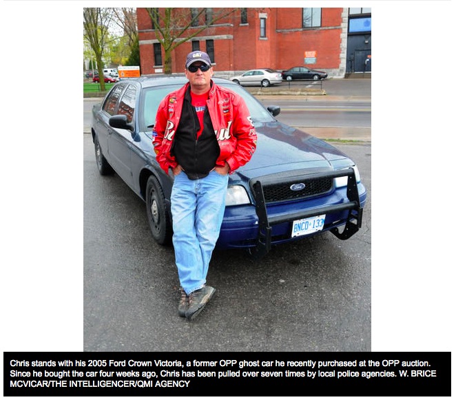 Image 1: Decomissioned <i>ghost car</i>. See photo caption (Source: http://www.intelligencer.ca/)