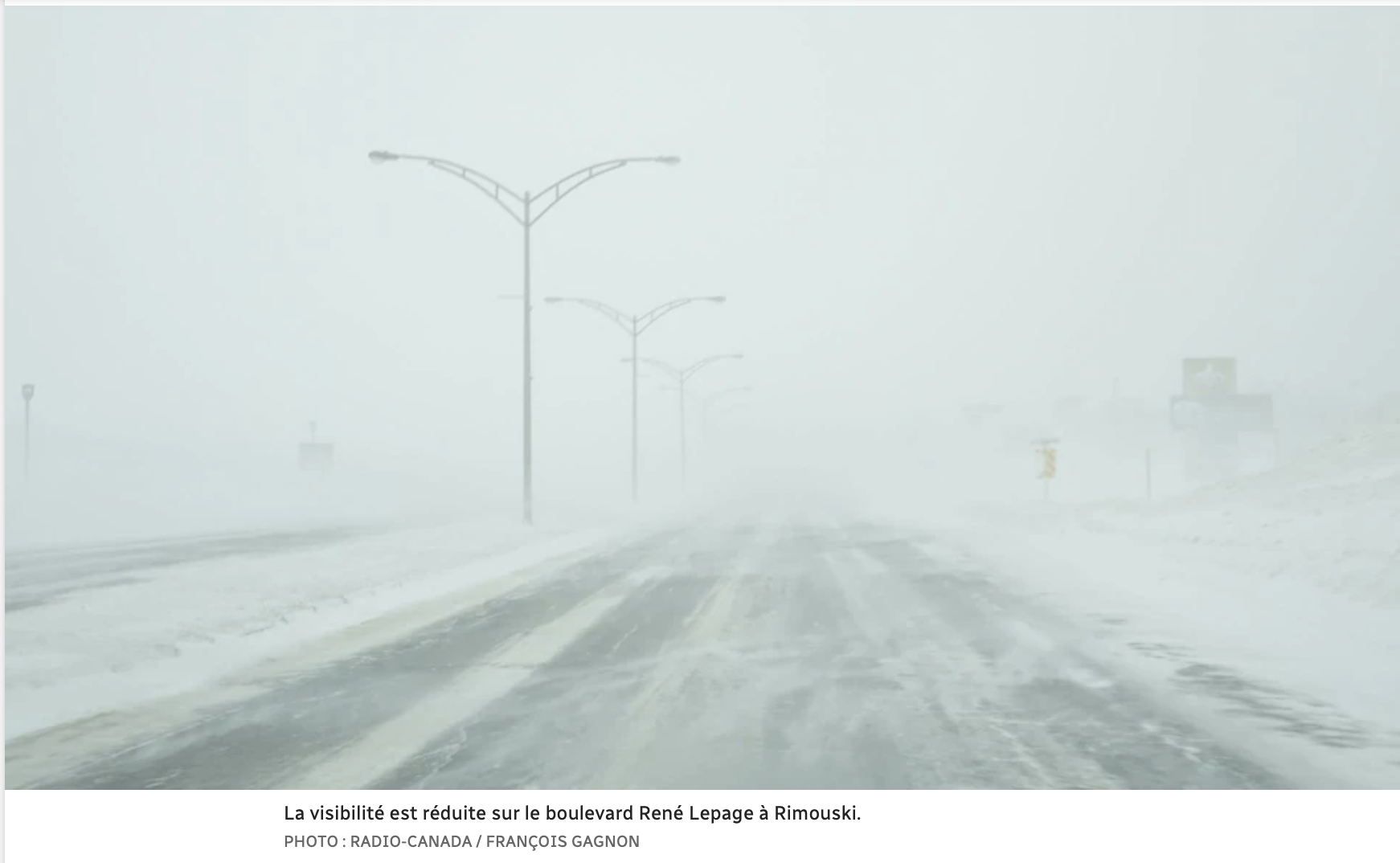 Image 1: Conditions of <i>poudrerie</i>. Photo: Radio-Canada (François Gagnon)